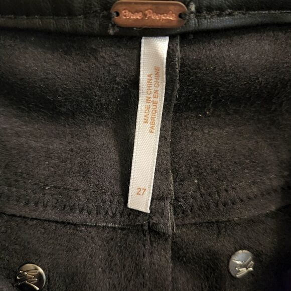 Free people black faux leather pants size 4 - Picture 8 of 8
